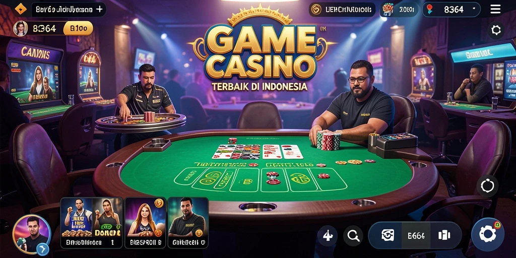 Screenshot gameplay Live Casino dengan dealer profesional.