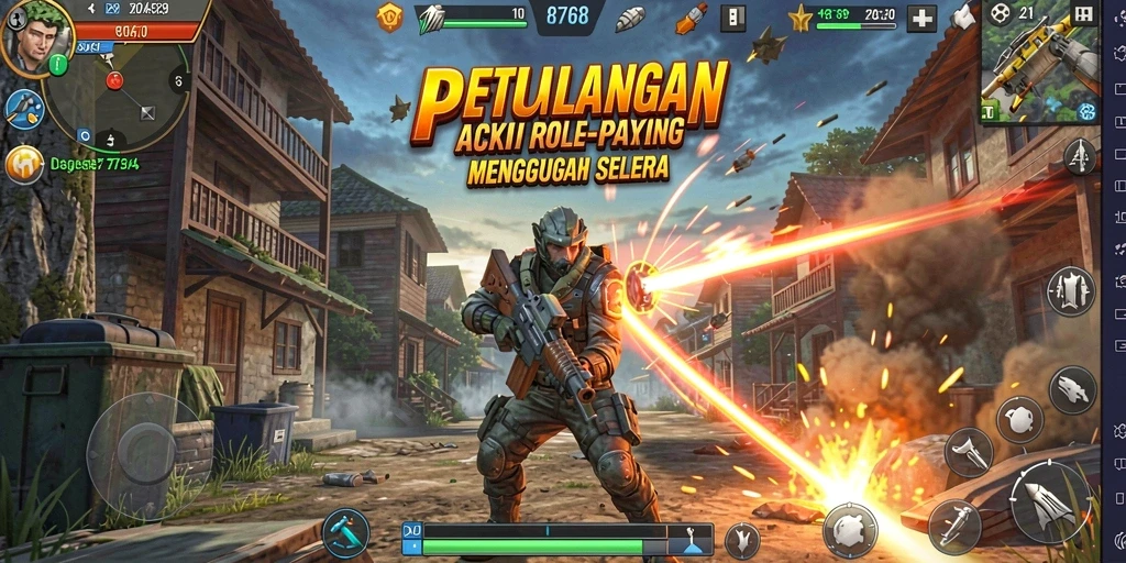 Tampilan gameplay menegangkan dari 8768 di dunia ARPG.