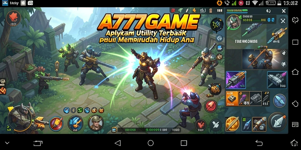 Tampilan utama A777GAME dengan berbagai fitur Utility yang memudahkan.