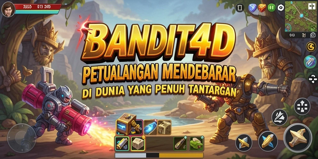 Tampilan gameplay menegangkan dari BANDIT4D dengan grafis yang menawan.