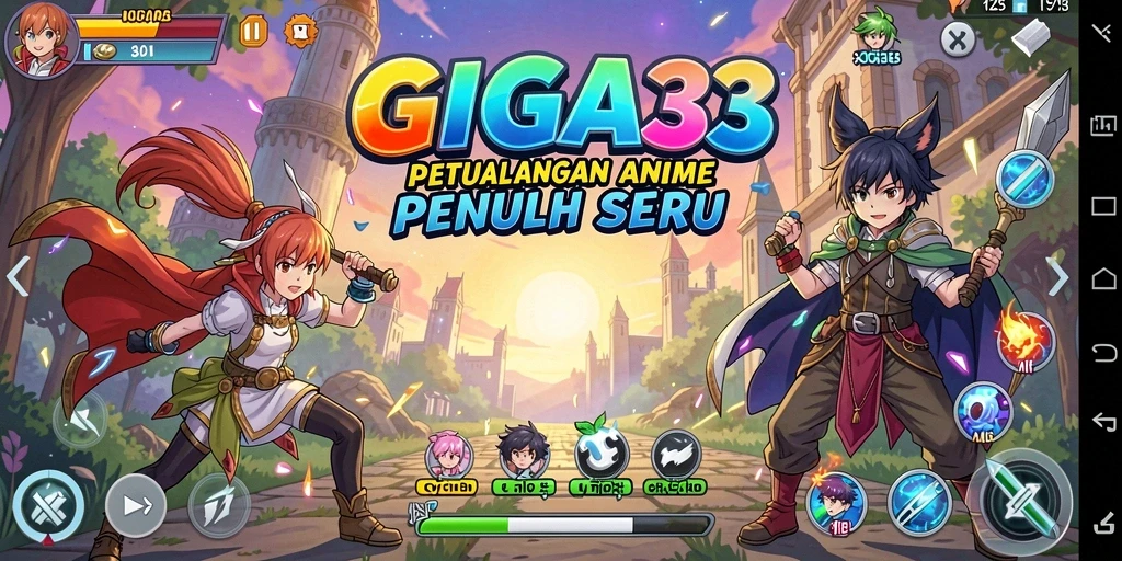 Tangkapan layar GIGA33 menampilkan aksi seru dari gameplay Anime.