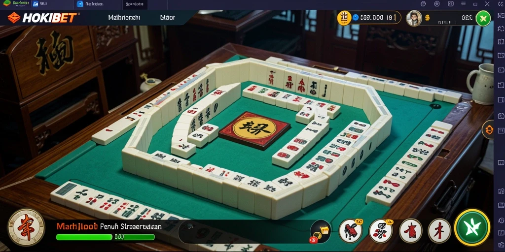 Gameplay HOKIBET menampilkan momen seru dalam permainan Mahjong.
