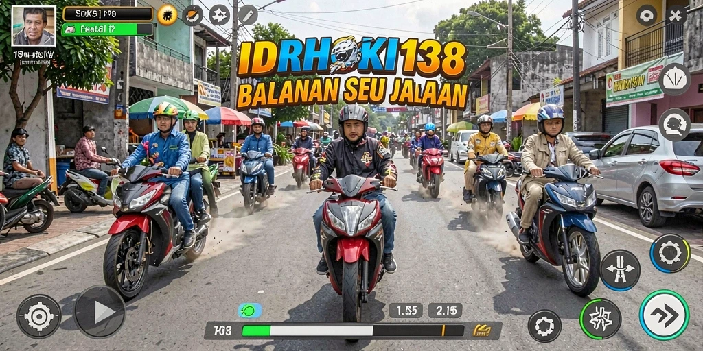 Tampilan menegangkan dari gameplay balapan di IDRHOKI138.