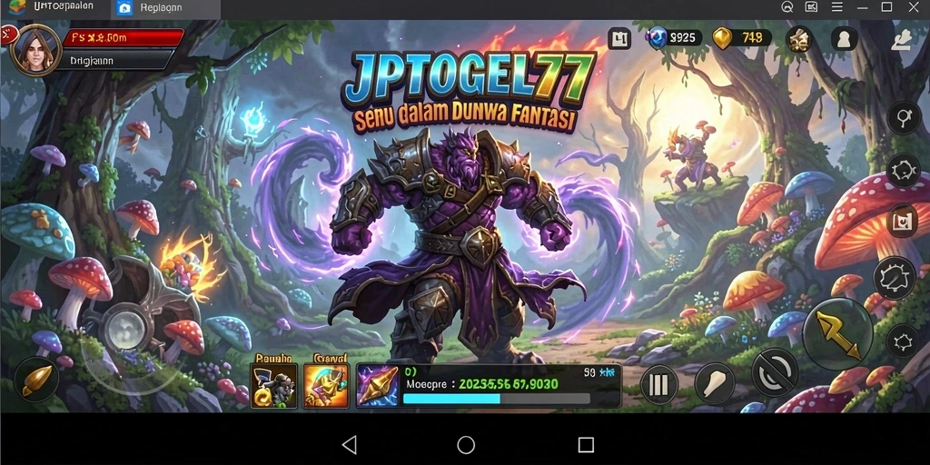 Screenshot menunjukkan karakter tengah bertarung dengan monster dalam dunia RPG.