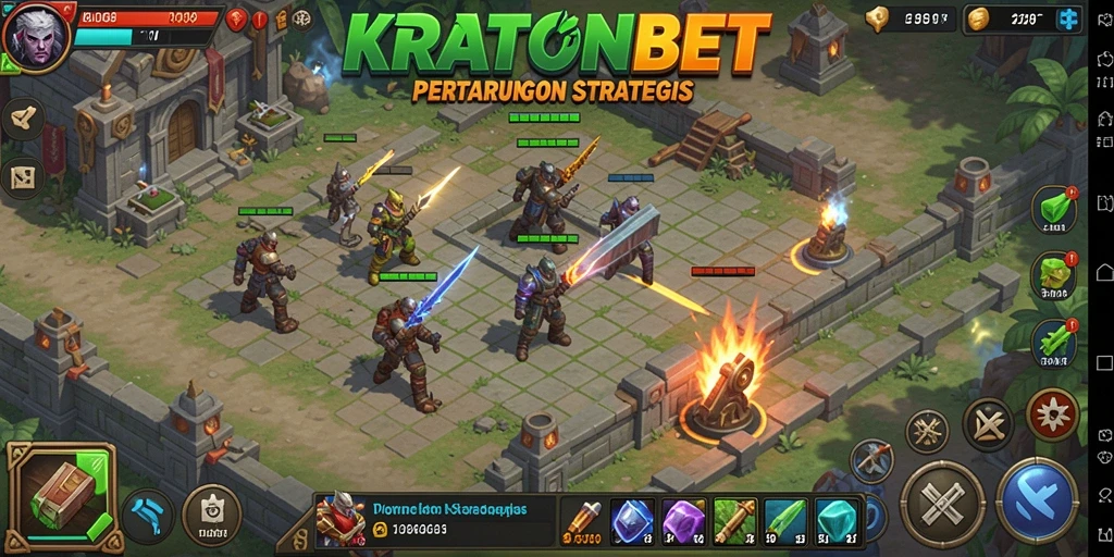 Tampilan gameplay strategis dari KRATONBET dalam Tower Defense.