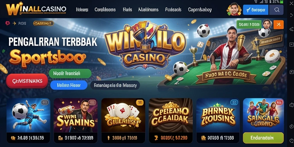 Screenshot WINALLCASINO menampilkan antarmuka taruhan yang intuitif dan menarik.