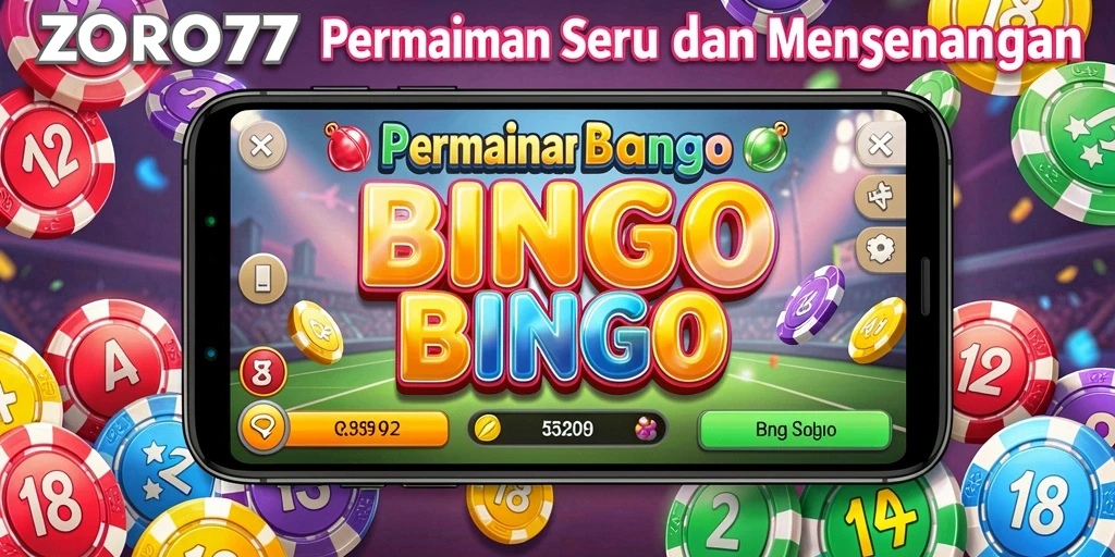 Screenshot gameplay seru ZORO77 Bingo dengan interaksi antar pemain.